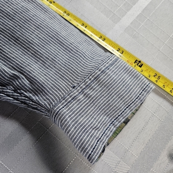 Eddie Bauer men's striped button front long sleeve lined shirt size small - Picture 7 of 8